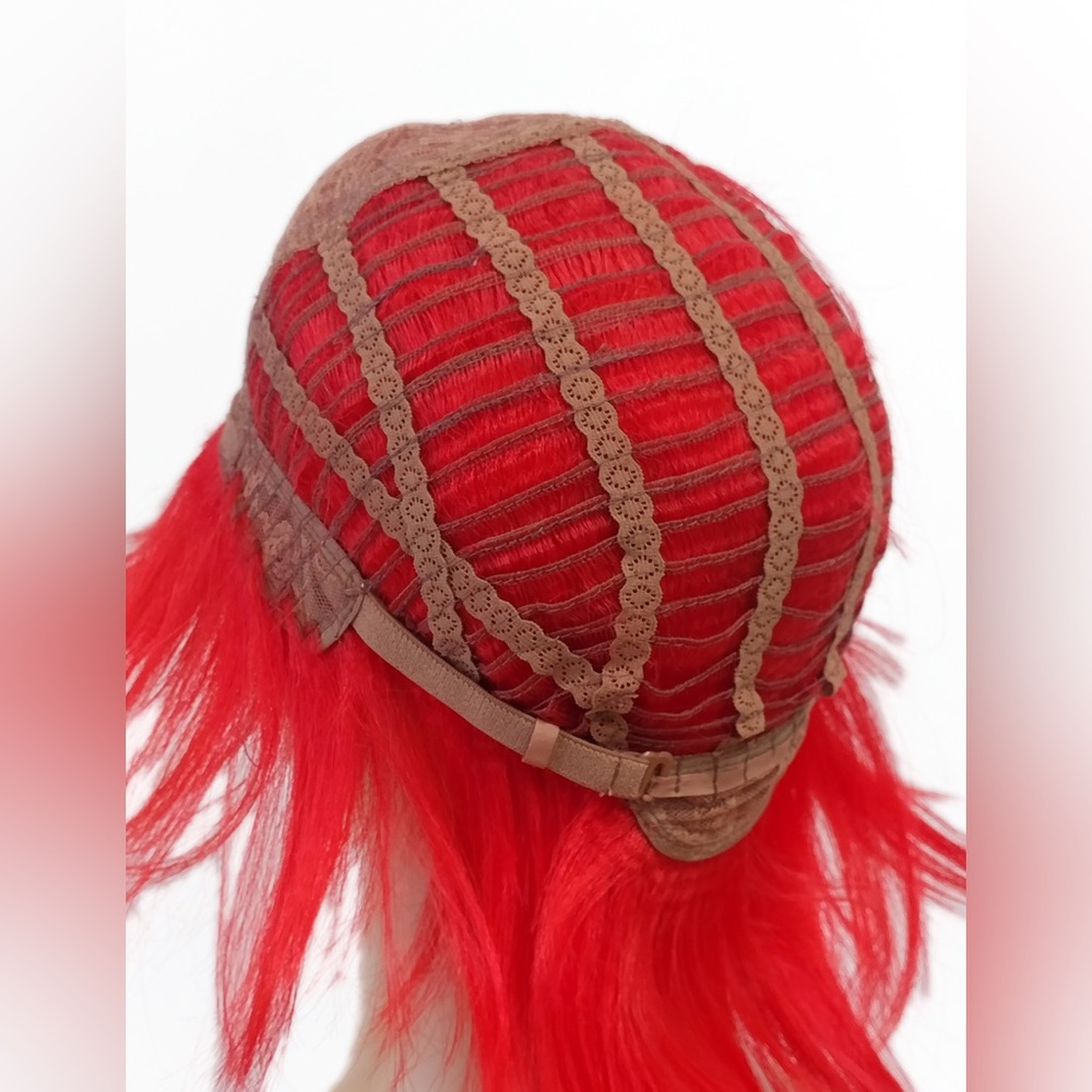 Red Rocker Spiky Costume Mullet Wig - Picture 7 of 7